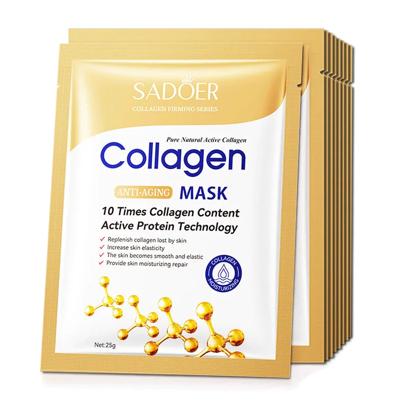 12-Pack Collagen Face Masks — Anti-Aging, Hydrating & Brightening