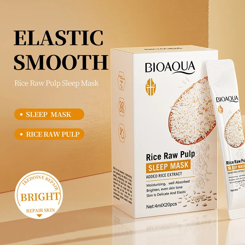 Máscara Noturna Rejuvenescedora de Arroz Bioaqua — Clareamento e Hidratação