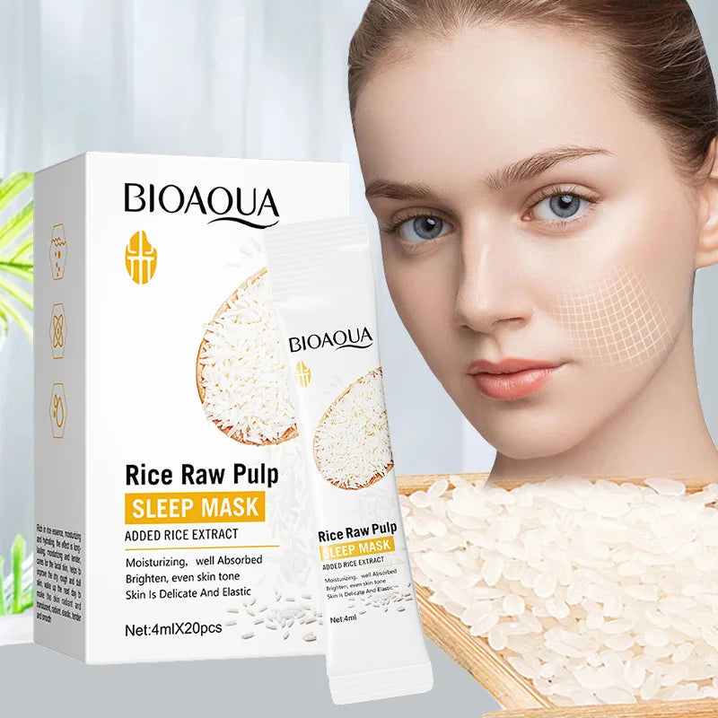 Máscara Noturna Rejuvenescedora de Arroz Bioaqua — Clareamento e Hidratação