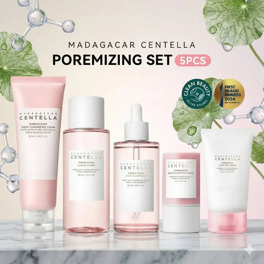 SKIN1004 Madagascar Centella Skincare Kit — Toner, Ampoule, Gel Cream, and Cleansing