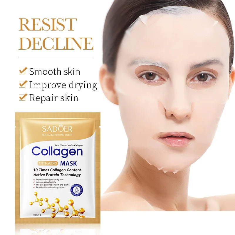 12-Pack Collagen Face Masks — Anti-Aging, Hydrating & Brightening