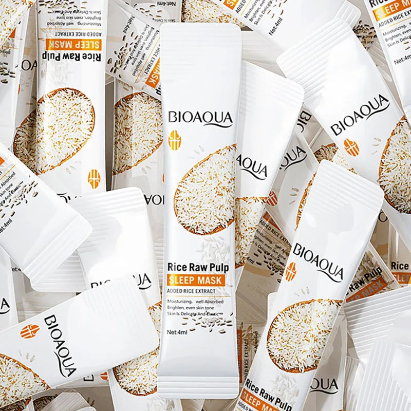 BIOAQUA Rice Sleeping Masks — Hydrating & Collagen Facial Masks (50 or 100 pcs)