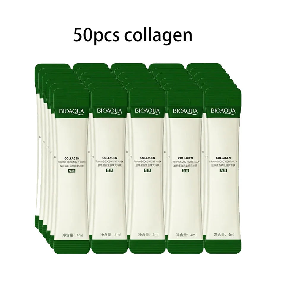 BIOAQUA Rice Sleeping Masks — Hydrating & Collagen Facial Masks (50 or 100 pcs)