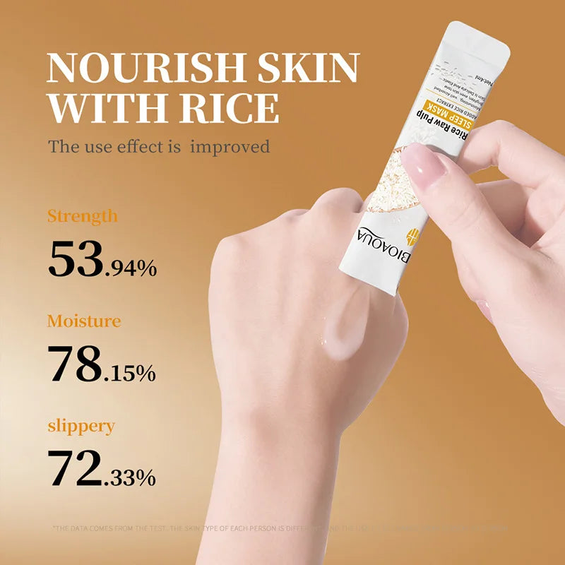 Máscara Noturna Rejuvenescedora de Arroz Bioaqua — Clareamento e Hidratação