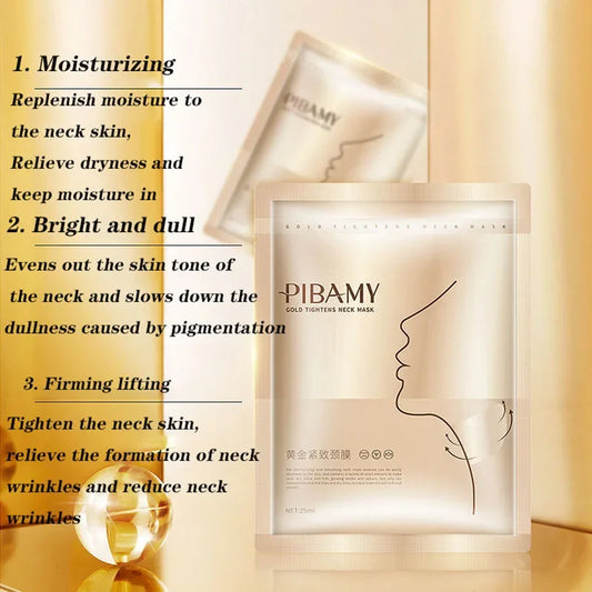 Gold Neck Masks — Anti-Wrinkle & Hydrating Treatment (10 Pieces)