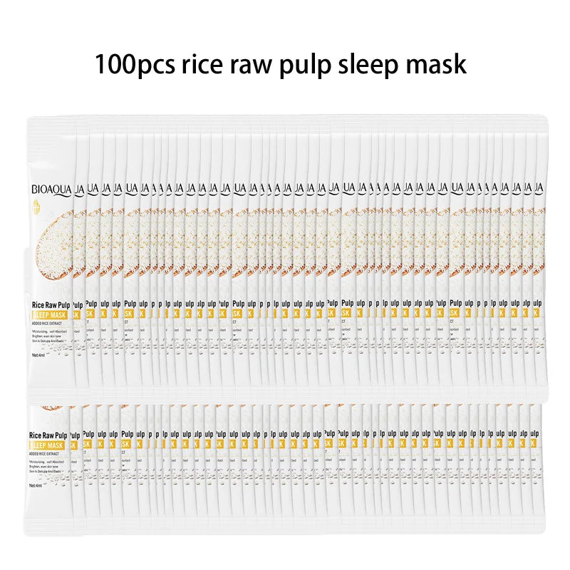 BIOAQUA Rice Sleeping Masks — Hydrating & Collagen Facial Masks (50 or 100 pcs)