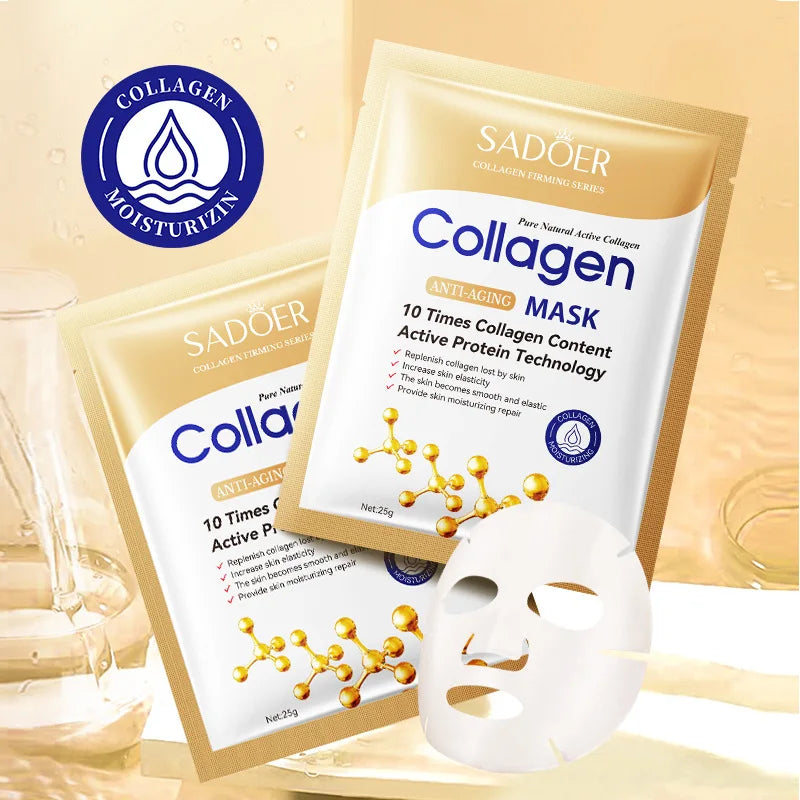12-Pack Collagen Face Masks — Anti-Aging, Hydrating & Brightening