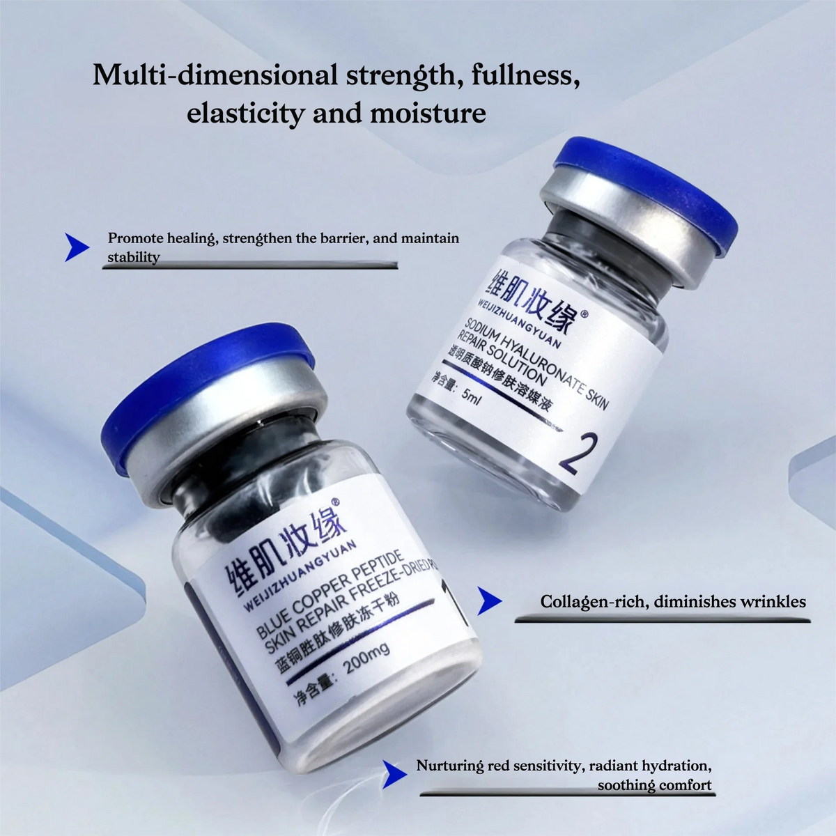 Blue Copper Peptide GHK-CU — Anti-aging Lyophilized Powder Serum