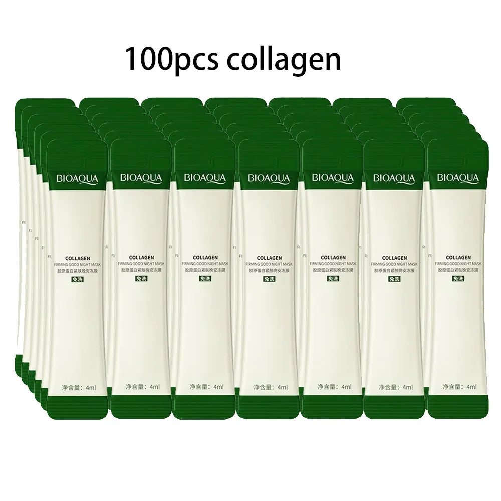 BIOAQUA Rice Sleeping Masks — Hydrating & Collagen Facial Masks (50 or 100 pcs)